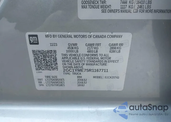 2GC1YME75R1167711: 43517349