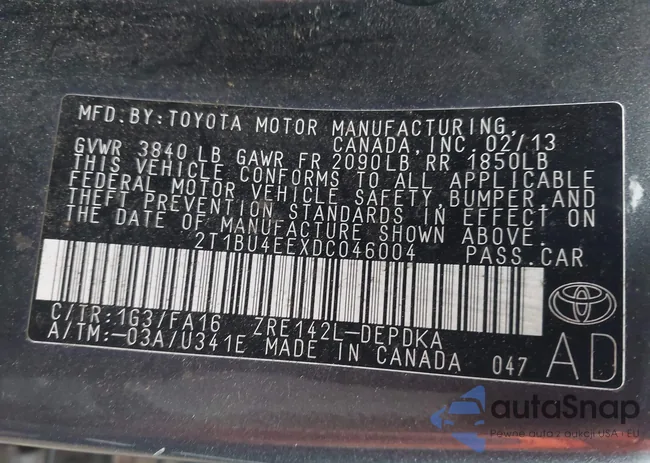 2T1BU4EEXDC046004: 43518464