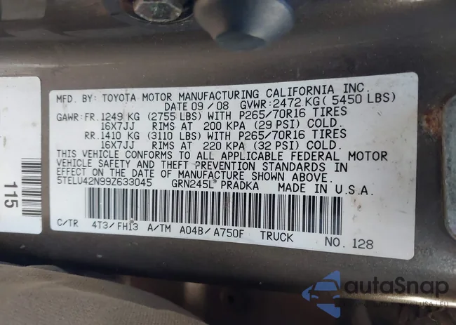 5TELU42N99Z633045: 43518671