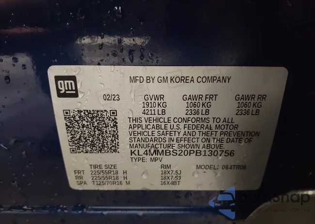 KL4MMBS20PB130756: 43518788