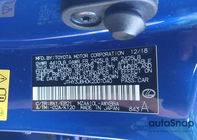 JTHY3JBH0K2007040: 43518862