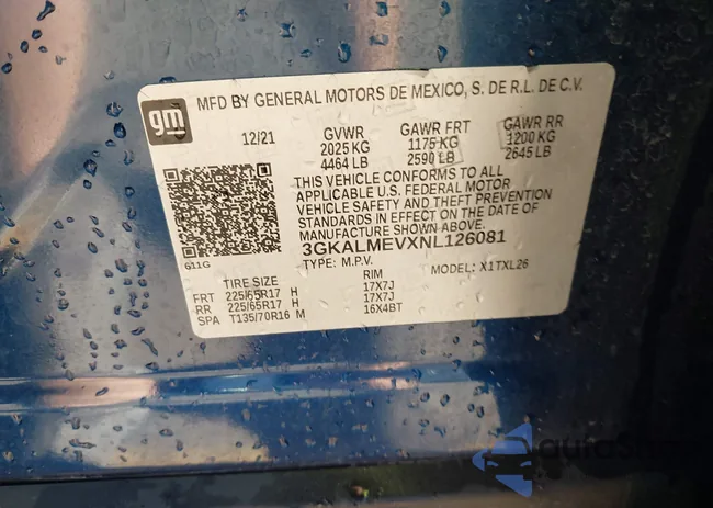 3GKALMEVXNL126081: 43518891