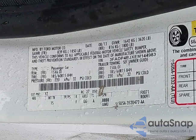 3FADP4BJXEM144983: 43518121