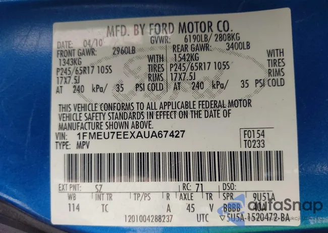 1FMEU7EEXAUA67427: 43518275