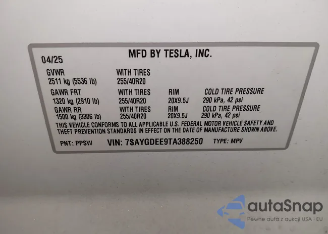 7SAYGDEE9TA388250: 43519797