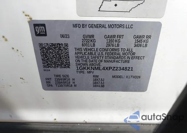 1GKKNML4XPZ234821: 43519849