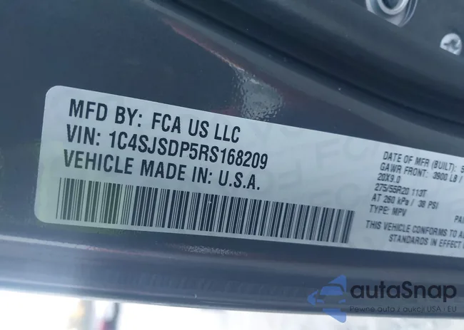 1C4SJSDP5RS168209: 43519904