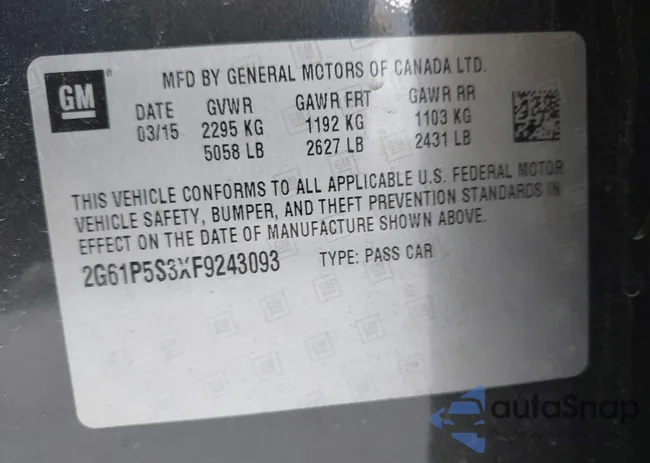 2G61P5S3XF9243093: 43519065