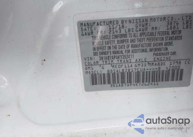 3N1AB7AP4KY262411: 43519158