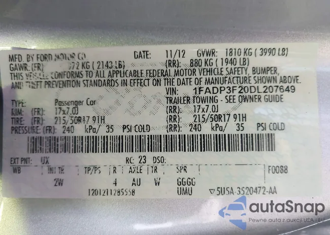 1FADP3F20DL207649: 43519323