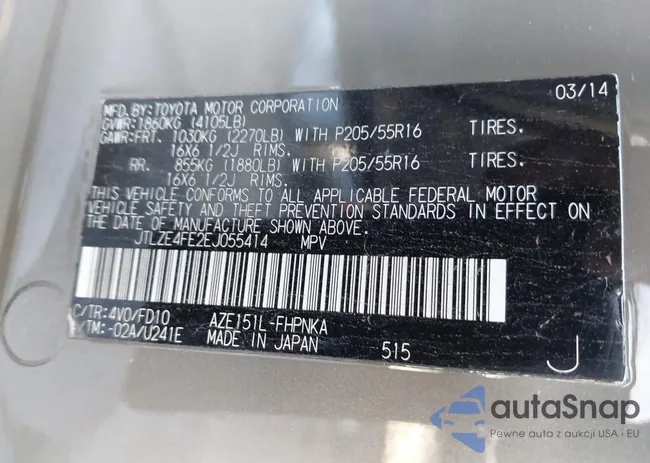 JTLZE4FE2EJ055414: 43520647