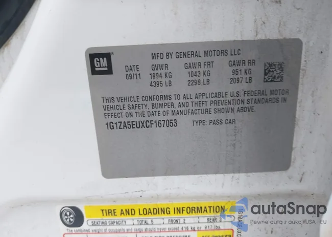 1G1ZA5EUXCF167053: 43520655