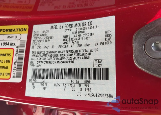 3FMCR9B67MRA80116: 43520732