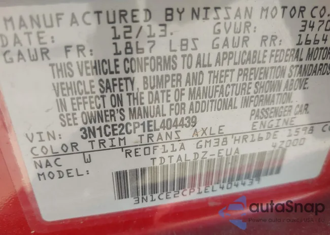 3N1CE2CP1EL404439: 43520887