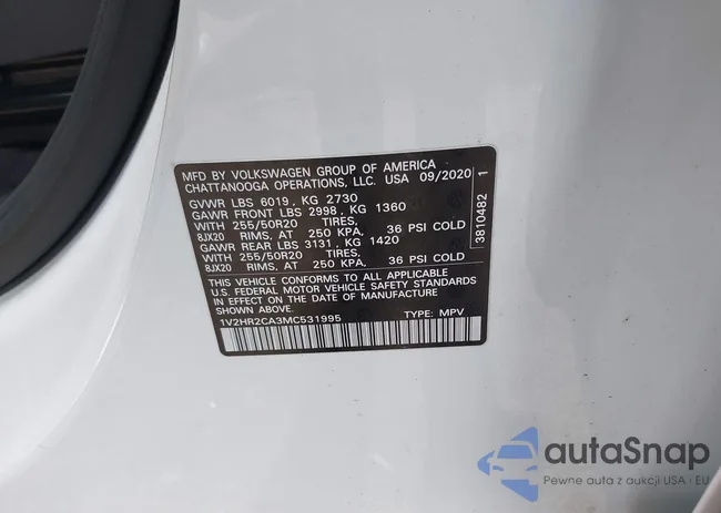 1V2HR2CA3MC531995: 43520923