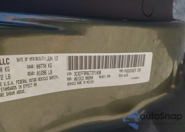 3C3CFFBR6CT371038: 43520979