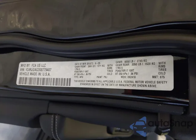 1C4RJGAG3S8779407: 43520986