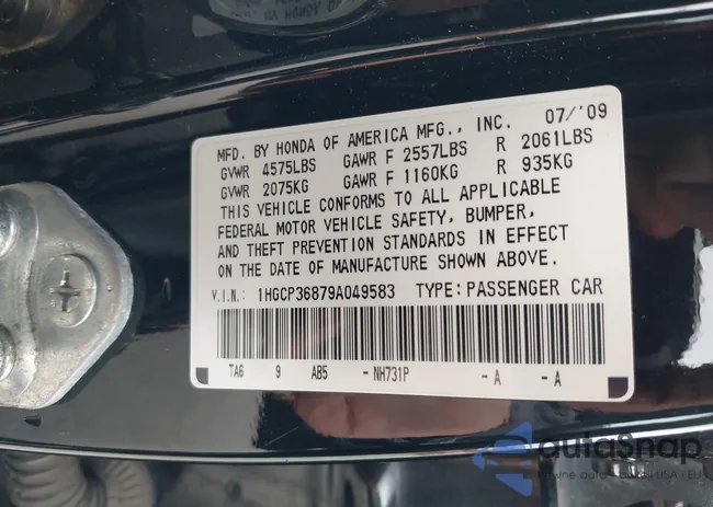 1HGCP36879A049583: 43520024