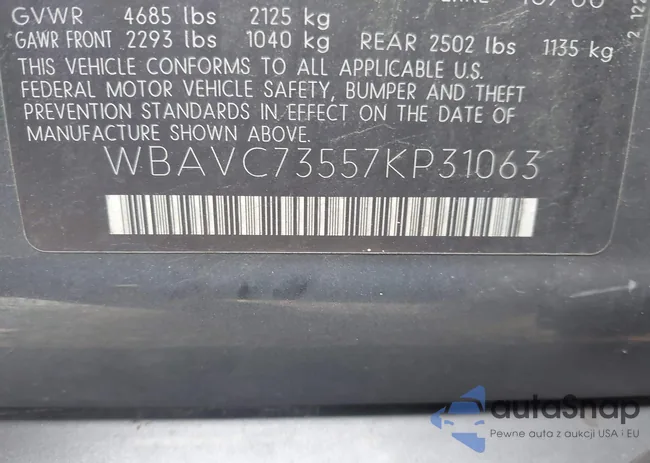 WBAVC73557KP31063: 43520074