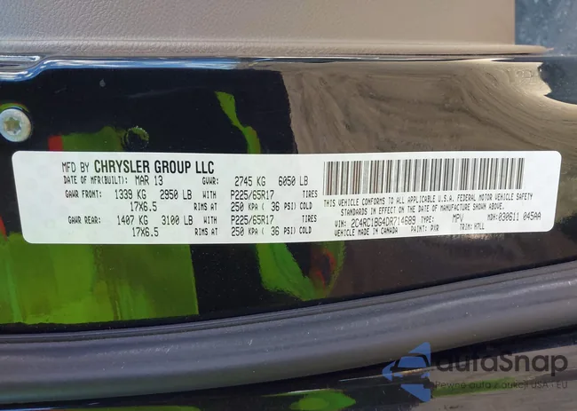 2C4RC1BG4DR714689: 43520147