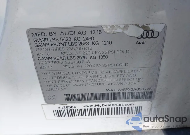 WA1L2AFPXGA090726: 43520241