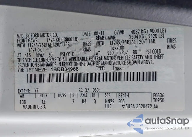 1FTNE2EL1BDB34968: 43520311