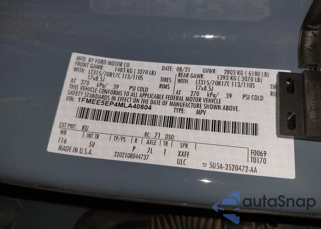 1FMEE5EP4MLA40804: 43520350