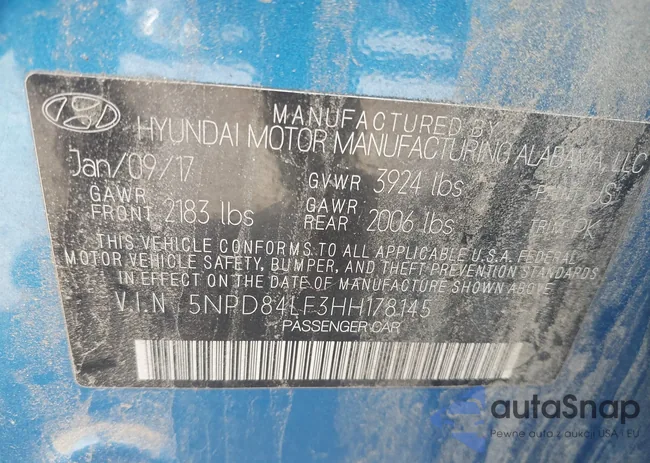 5NPD84LF3HH178145: 43521400