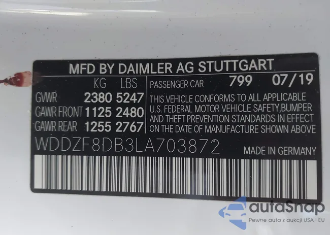 WDDZF8DB3LA703872: 43521409