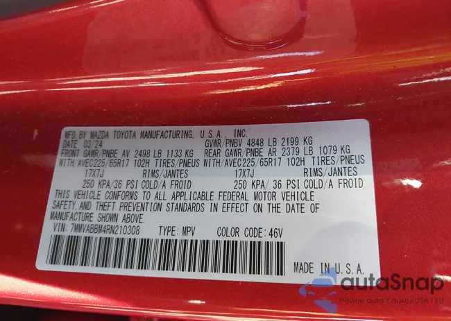 7MMVABBM4RN210308: 43521469