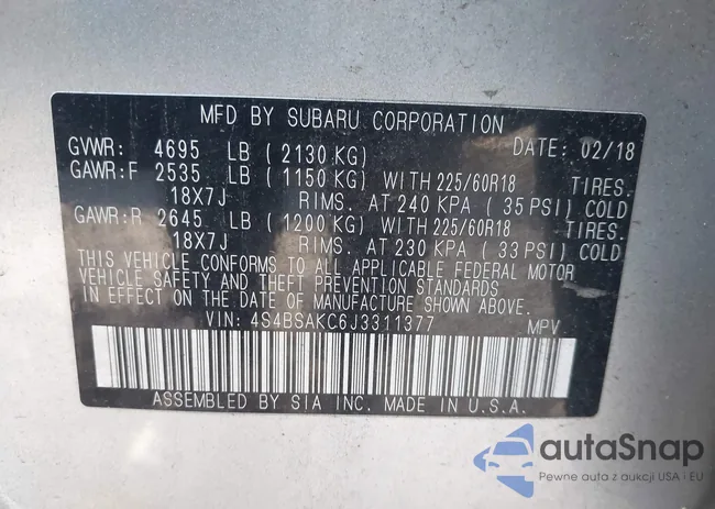 4S4BSAKC6J3311377: 43521690