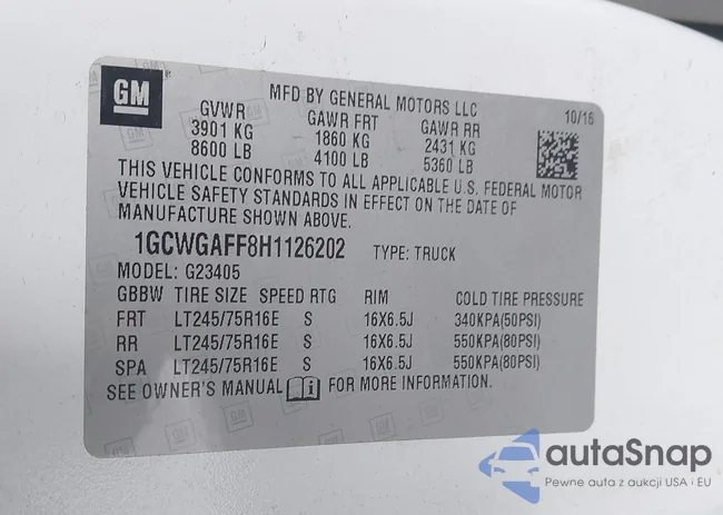 1GCWGAFF8H1126202: 43521743