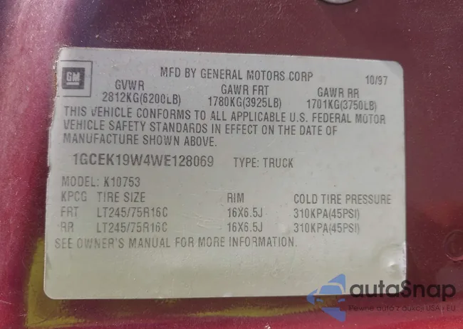 1GCEK19W4WE128069: 43521742