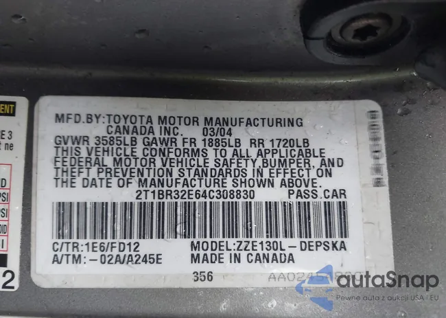 2T1BR32E64C308830: 43521782