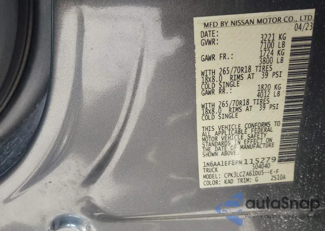 1N6AA1EF8PN115279: 43521027