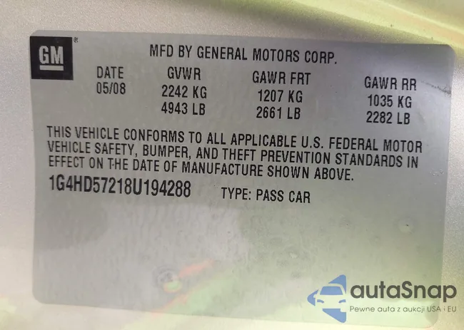 1G4HD57218U194288: 43521079