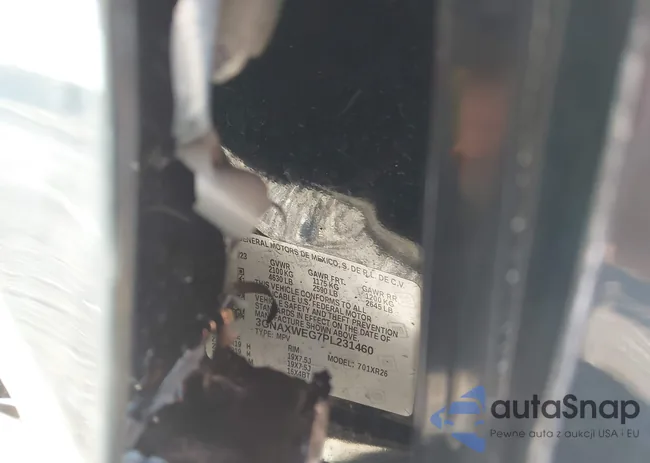 3GNAXWEG7PL231460: 43521086