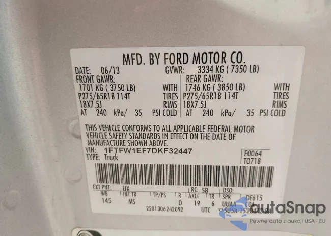 1FTFW1EF7DKF32447: 43521120