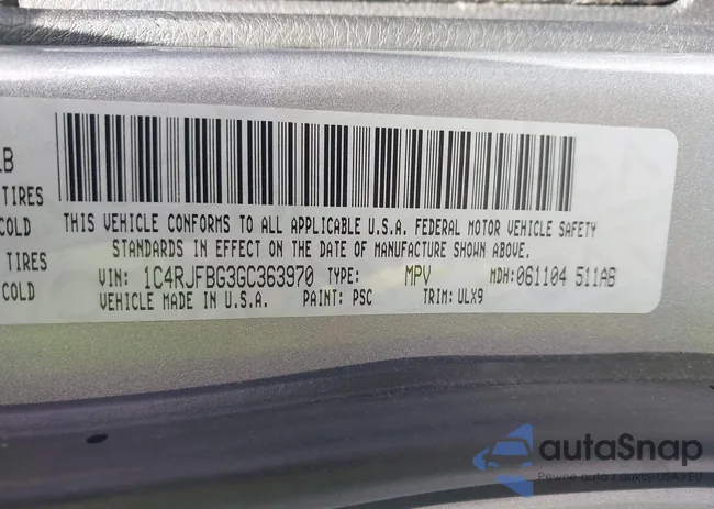 1C4RJFBG3GC363970: 43521231