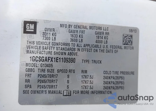 1GCSGAFX1E1109390: 43521313