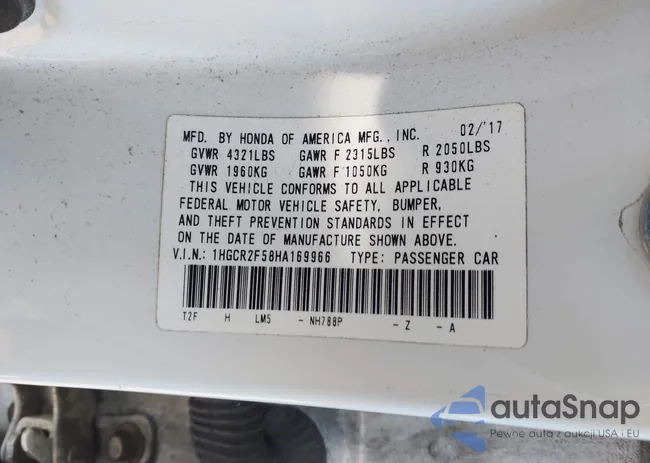 1HGCR2F58HA169966: 43521386