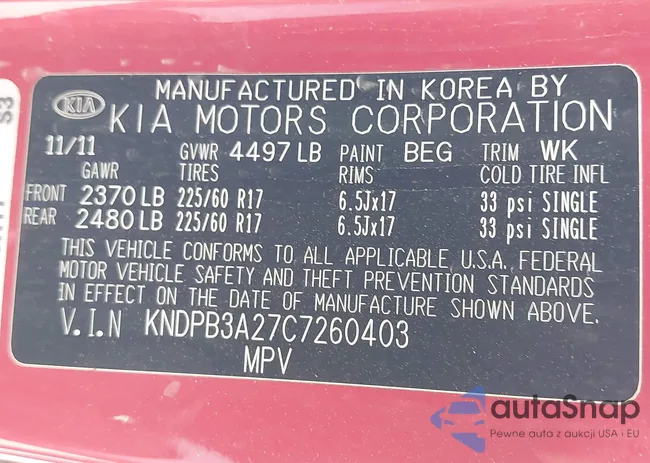 KNDPB3A27C7260403: 43522441