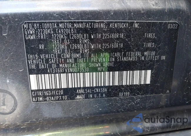 4T3T6RFVXNU073530: 43522494