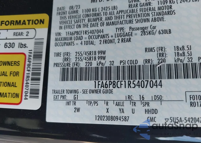 1FA6P8CF1R5407044: 43522571