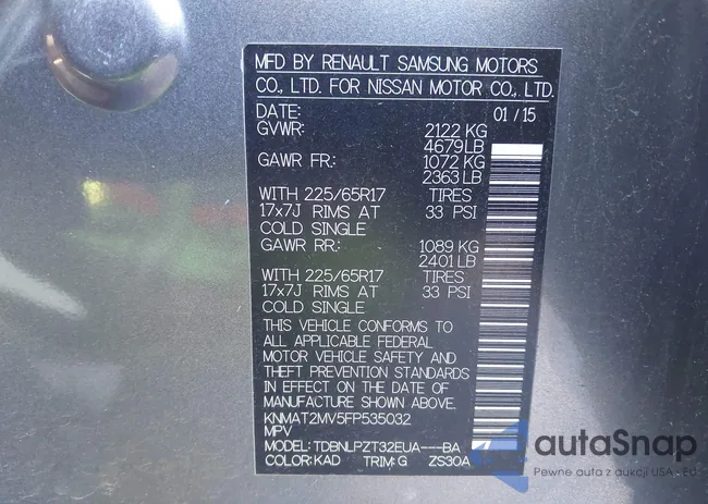 KNMAT2MV5FP535032: 43522817