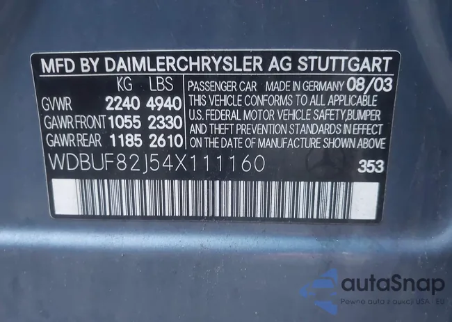 WDBUF82J54X111160: 43522831