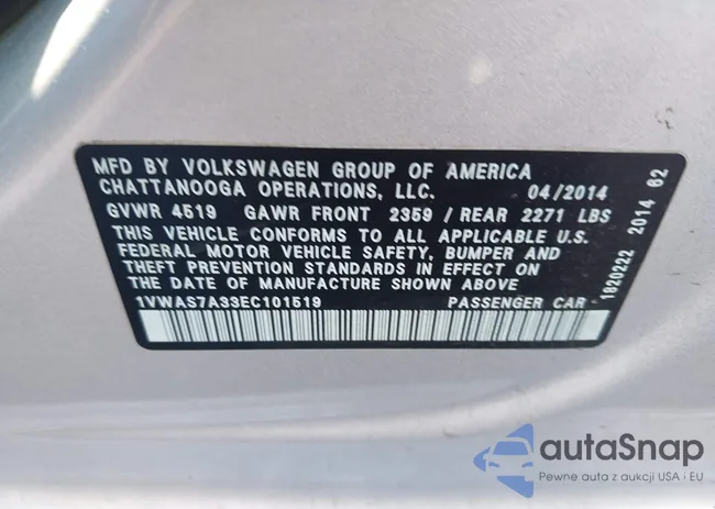 1VWAS7A33EC101519: 43522890