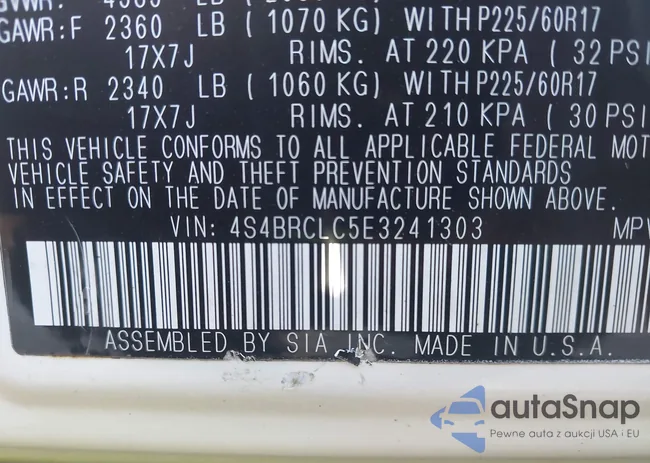 4S4BRCLC5E3241303: 43522216