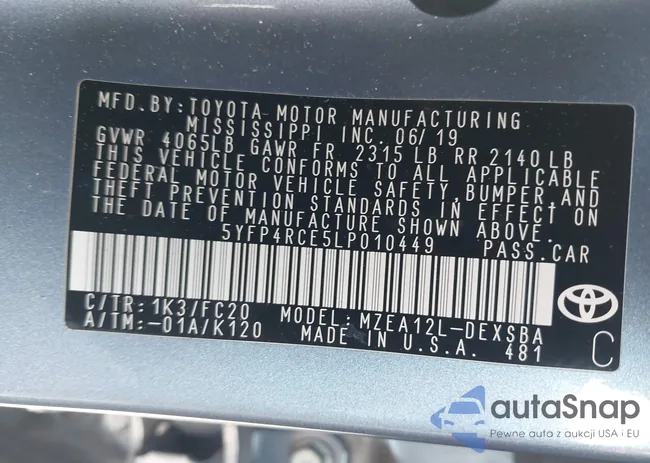 5YFP4RCE5LP010449: 43523410