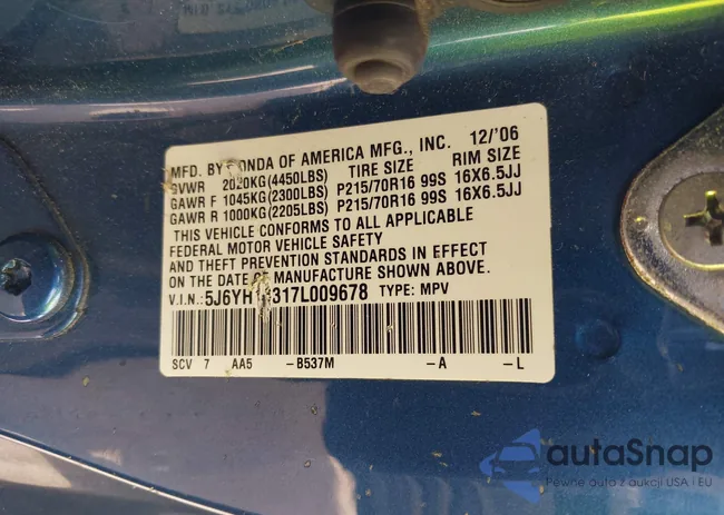 5J6YH18317L009678: 43523607